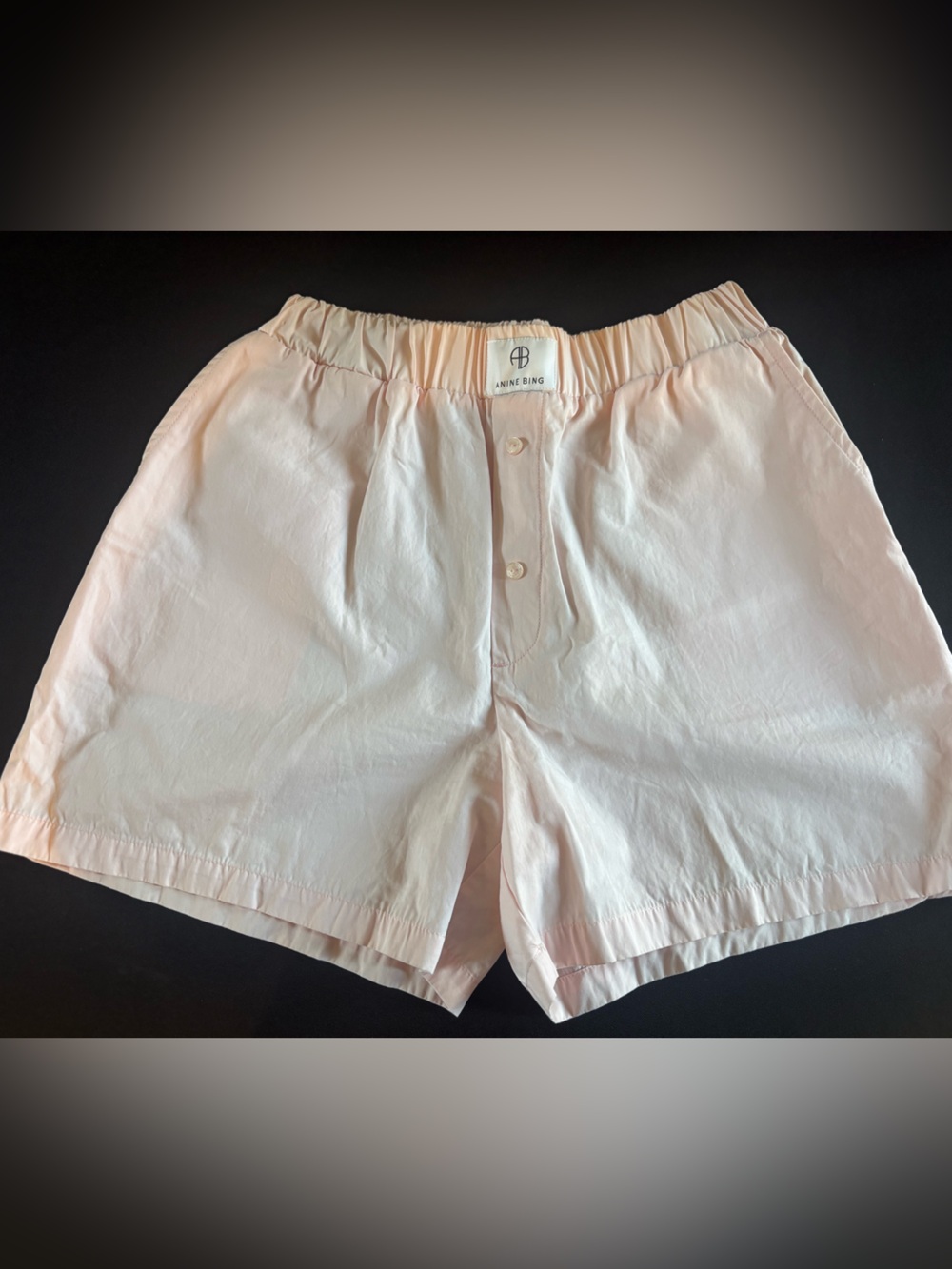 Anine Bing Pale Pink Elastic-Waist Shorts